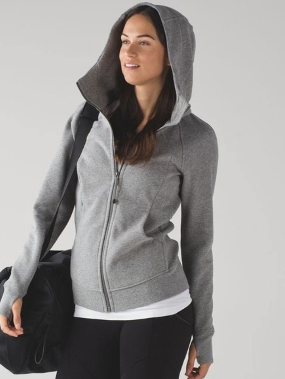 lululemon athletica Heather Gray Full-Zip Hooded Sweatshirt